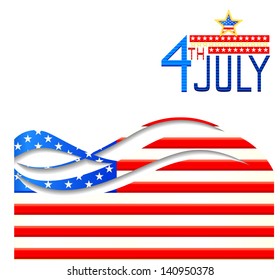 vector illustration of abstract background in American flag color for Independence Day of America