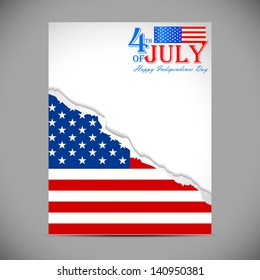 vector illustration of abstract background in American flag color for Independence Day of America