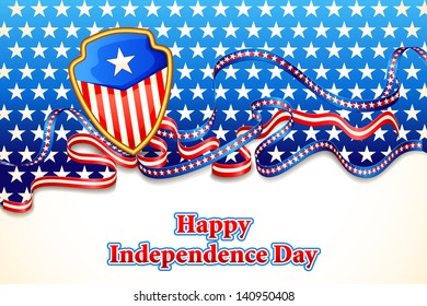 vector illustration of abstract background in American flag color for Independence Day of America