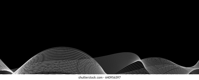 Vector illustration abstract background black and white wave.