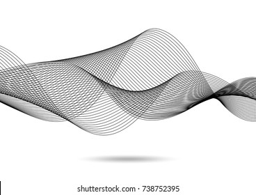 Vector illustration abstract background black wave effect on white color.Template for business.