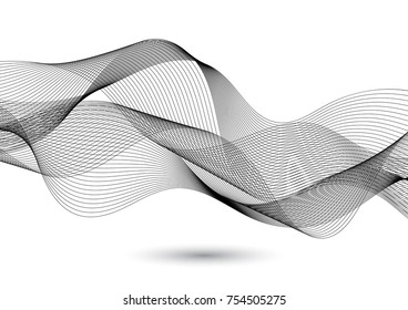 Vector illustration abstract background black wave effect on white.Template for business.