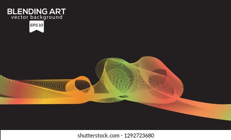 Vector Illustration Of An Abstract Background Blending Art Wave, With black background color and copy space area
