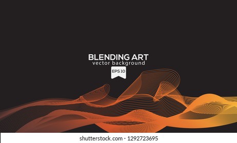 Vector Illustration Of An Abstract Background Blending Art Wave, With black background color