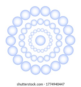 Ilustración vectorial de un fondo abstracto de burbujas azules