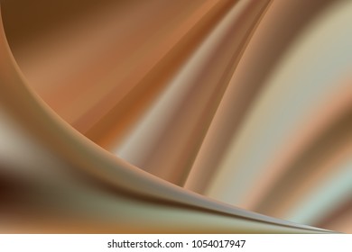 Vector illustration abstract background with blurred magic light of brown curved lines.