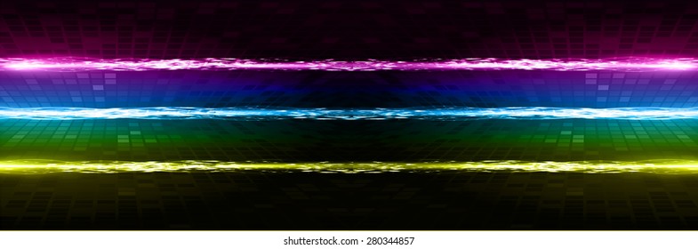 Vector illustration of abstract background with blurred magic neon purple blue yellow light rays.  Technology background for computer graphic website internet and business. circuit.