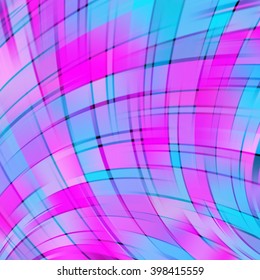 Vector illustration of abstract background with blurred light curved lines. Vector geometric illustration. Pink, blue colors