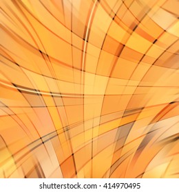 Vector illustration of abstract background with blurred light curved lines. Vector geometric illustration. Orange, yellow colors.