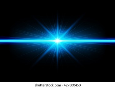 Vector illustration of abstract background with blurred magic neon blue light rays