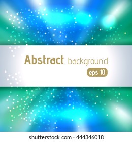Vector illustration of abstract background with blurred magic light rays. Blue color. 