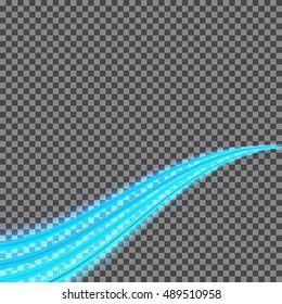 Vector illustration of abstract background with blurred magic neon light curved lines