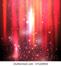 Vector illustration of abstract background with blurred magic lights