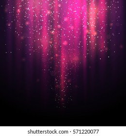 Vector illustration of abstract background with blurred magic lights