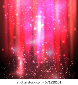 Vector illustration of abstract background with blurred magic lights