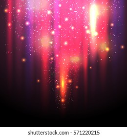 Vector illustration of abstract background with blurred magic lights