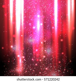 Vector illustration of abstract background with blurred magic lights