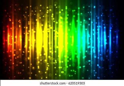 Vector illustration of abstract background with blurred magic lights
