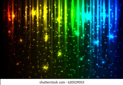 Vector illustration of abstract background with blurred magic lights