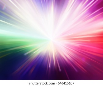 Vector illustration of abstract background with blurred magic neon color light rays 