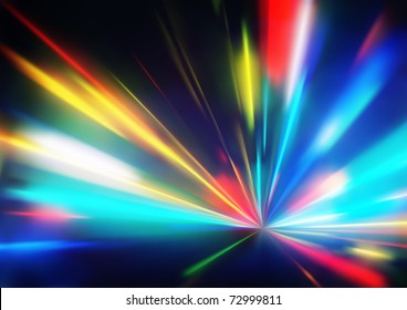 Vector illustration of abstract background with blurred magic neon color light rays