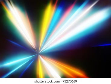 Vector illustration of abstract background with blurred magic neon color light rays