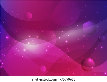 Vector illustration of abstract background with blurred magic neon light curved lines