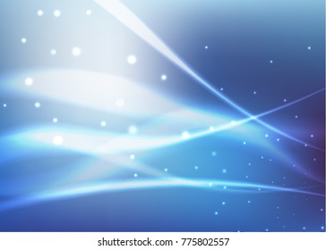 Vector illustration of abstract background with blurred magic neon light curved lines