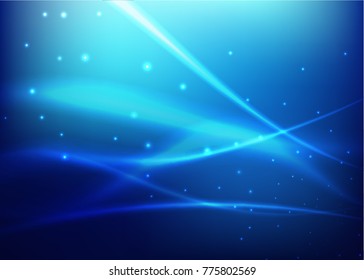 Vector illustration of abstract background with blurred magic neon light curved lines