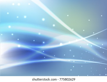 Vector illustration of abstract background with blurred magic neon light curved lines