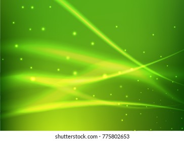 Vector illustration of abstract background with blurred magic neon light curved lines