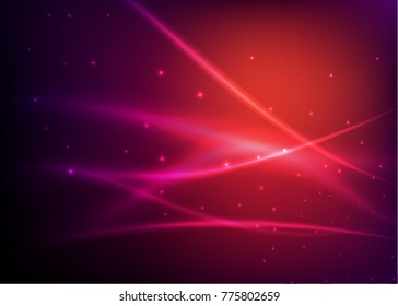 Vector illustration of abstract background with blurred magic neon light curved lines