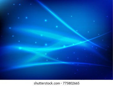 Vector illustration of abstract background with blurred magic neon light curved lines
