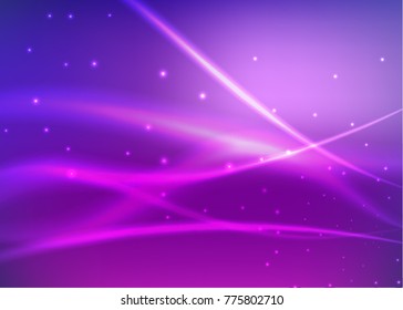 Vector illustration of abstract background with blurred magic neon light curved lines