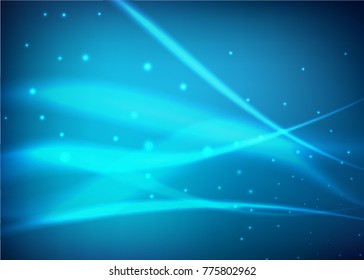Vector illustration of abstract background with blurred magic neon light curved lines