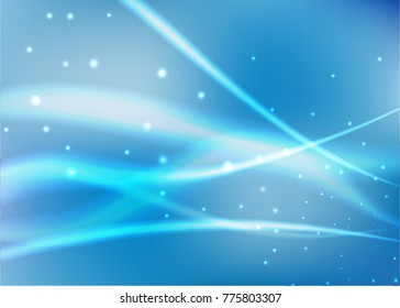 Vector illustration of abstract background with blurred magic neon light curved lines
