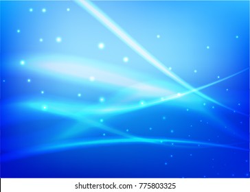 Vector illustration of abstract background with blurred magic neon light curved lines