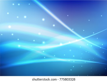 Vector illustration of abstract background with blurred magic neon light curved lines