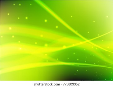 Vector illustration of abstract background with blurred magic neon light curved lines