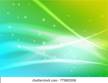 Vector illustration of abstract background with blurred magic neon light curved lines
