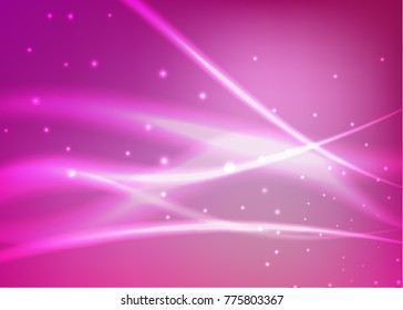 Vector illustration of abstract background with blurred magic neon light curved lines