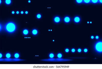 Vector illustration. Abstract background. Bright circles on a dark background.
