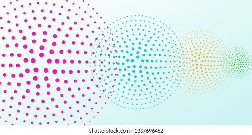Vector illustration of an abstract background for business, bright balloons from dots on a light background
