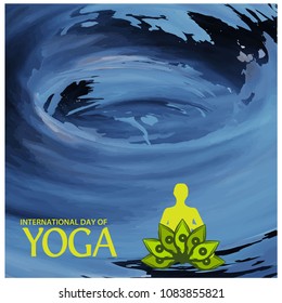 Vector illustration abstract background for celebrating International Yoga Day  of June 2. Designs for posters, backgrounds, cards, banners, stickers, etc