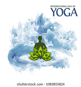 Vector illustration abstract background for celebrating International Yoga Day  of June 2. Designs for posters, backgrounds, cards, banners, stickers, etc