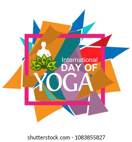 Vector illustration abstract background for celebrating International Yoga Day  of June 2. Designs for posters, backgrounds, cards, banners, stickers, etc