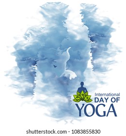 Vector illustration abstract background for celebrating International Yoga Day  of June 2. Designs for posters, backgrounds, cards, banners, stickers, etc