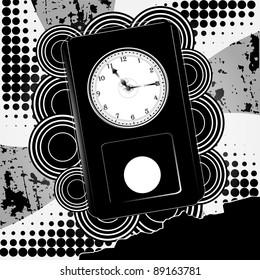 Vector illustration of abstract background with clock