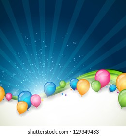 Vector Illustration of an Abstract Background with Colorful Balloons