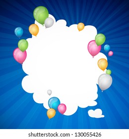 Vector Illustration of an Abstract Background with Colorful Balloons